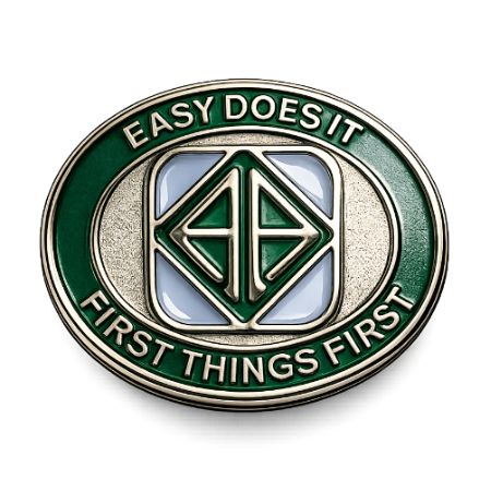aa toronto 30 year medallion Green and white enamel accents