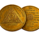 Sobriety and serenity in focus aa toronto medallion in gold