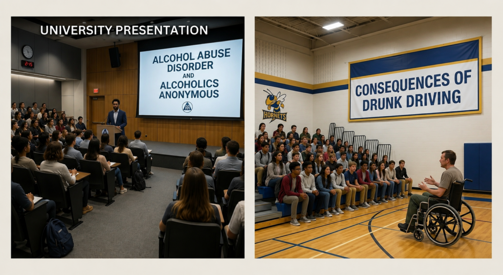 AA PI AA PI committee carries the message to schools, workplaces, info booths