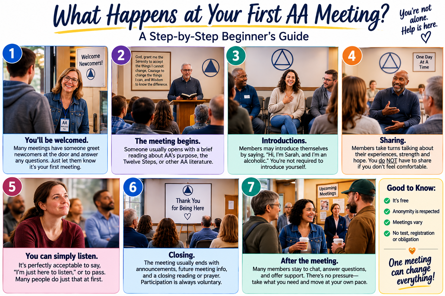 What can I expect at my very first AA meeting?