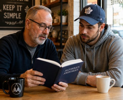  A sponsor reads the big book