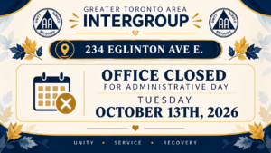 Greater Toronto Intergroup Office Closure